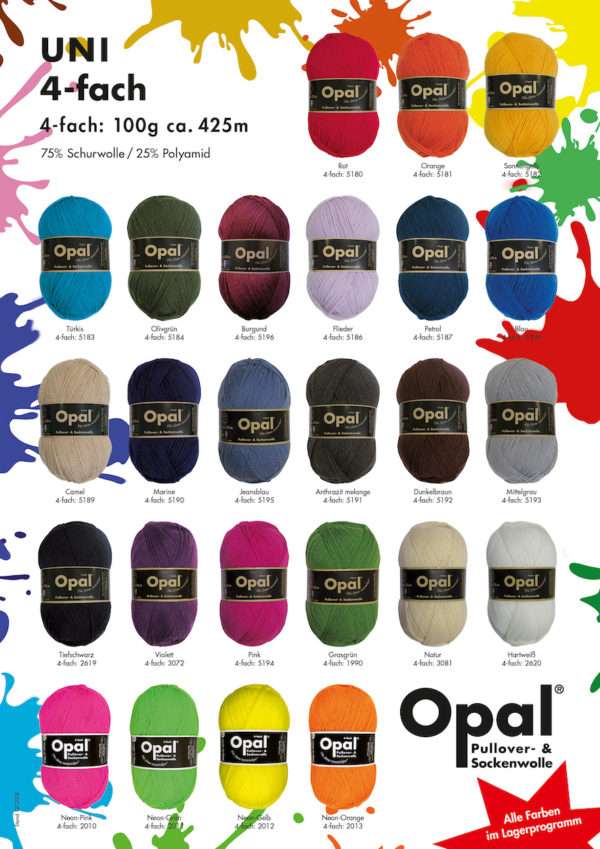 Opal Solid Colour Sock Yarn